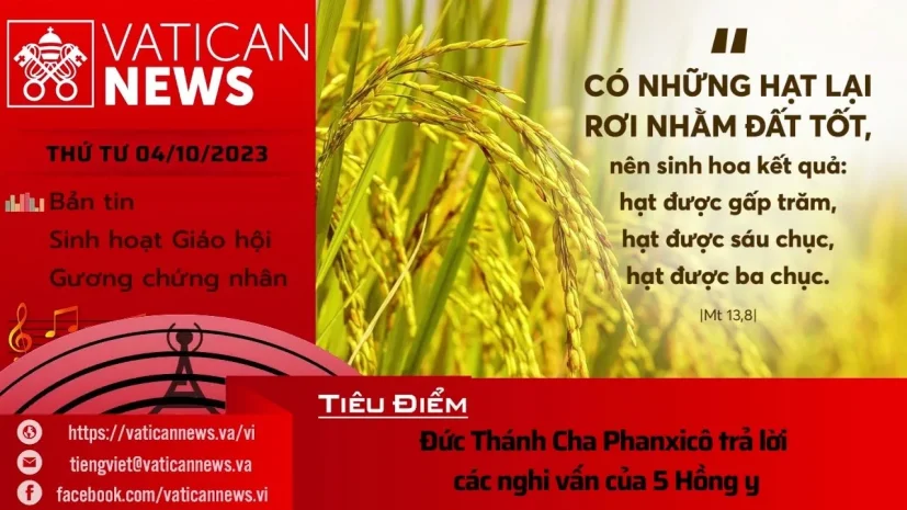 Radio thứ Tư 04/10/2023 – Vatican News Tiếng Việt