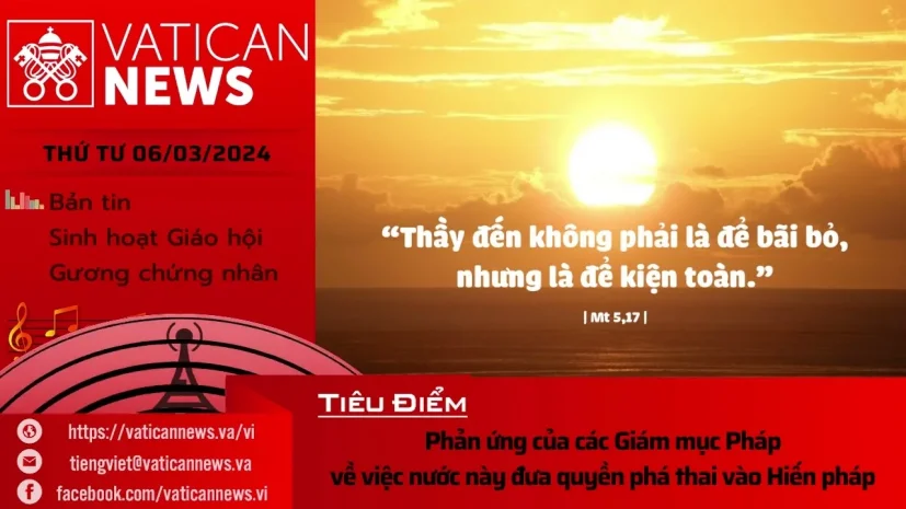 Radio thứ Tư 06/03/2024 – Vatican News Tiếng Việt