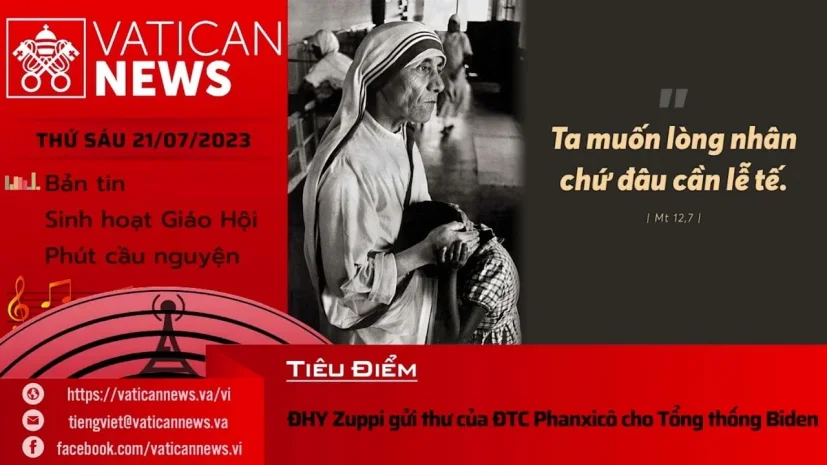 Radio thứ Sáu 21/07/2023 – Vatican News Tiếng Việt