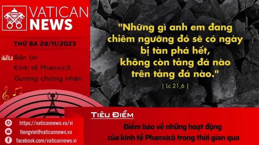Radio thứ Ba 28/11/2023 – Vatican News Tiếng Việt