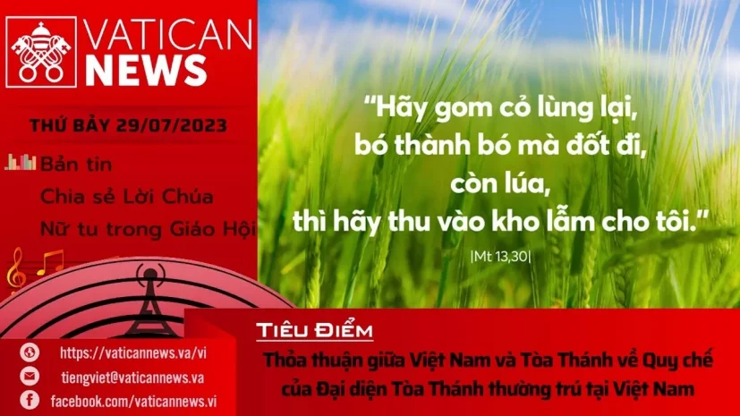 Radio thứ Bảy 29/07/2023 – Vatican News Tiếng Việt