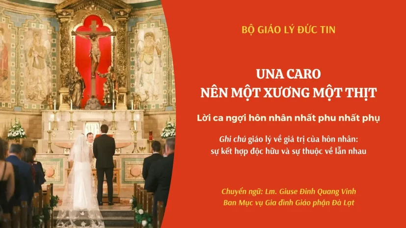 UNA CARO – NÊN MỘT XƯƠNG MỘT THỊT: GHI CHÚ CỦA BỘ GIÁO LÝ ĐỨC TIN VỀ GIÁ TRỊ CỦA HÔN NHÂN NHẤT PHU NHẤT PHỤ