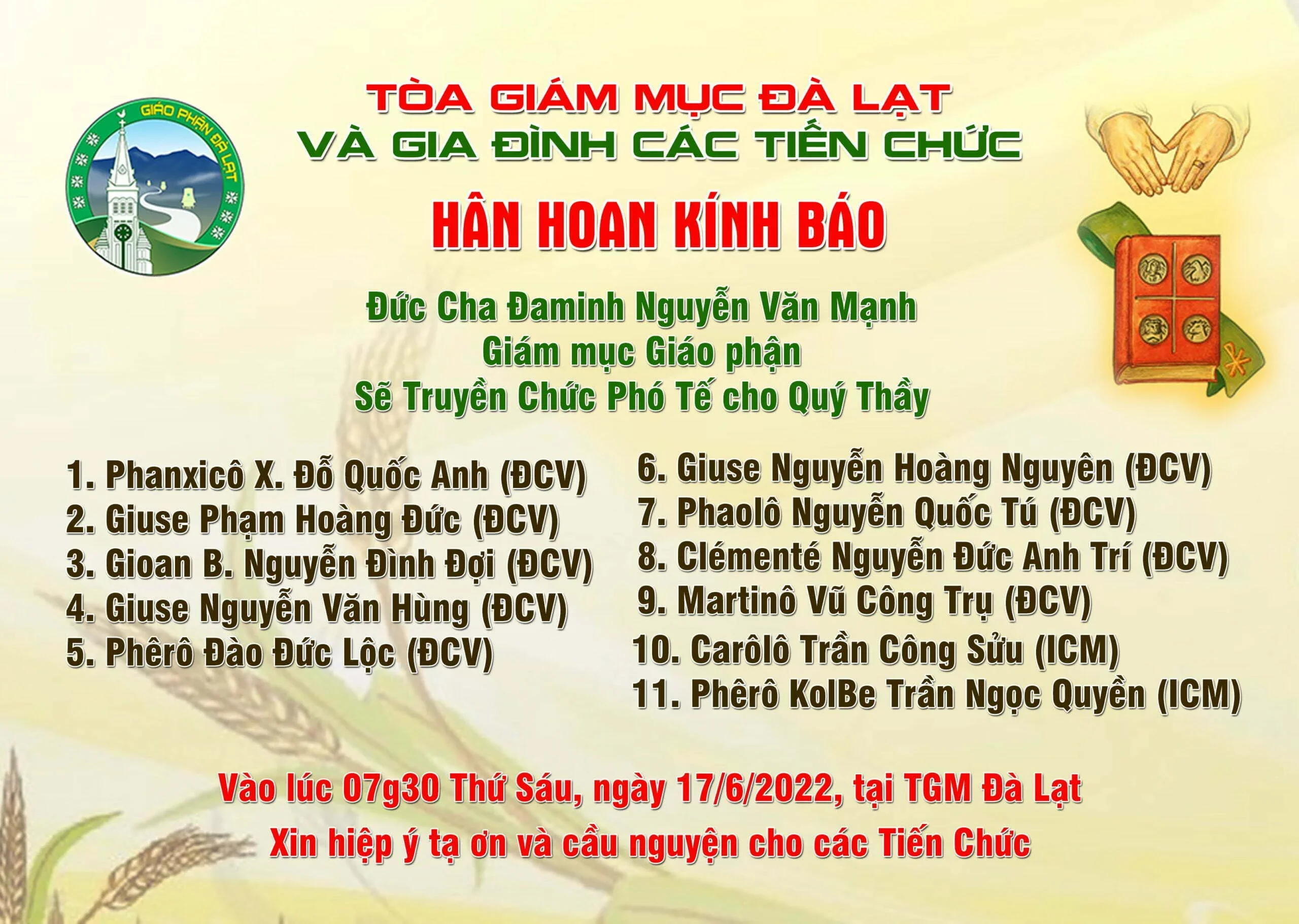 Thông Báo Của Tòa Giám Mục
