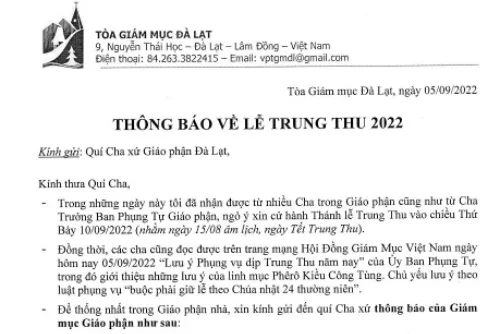 Thông Báo Về Lễ Trung Thu 2022