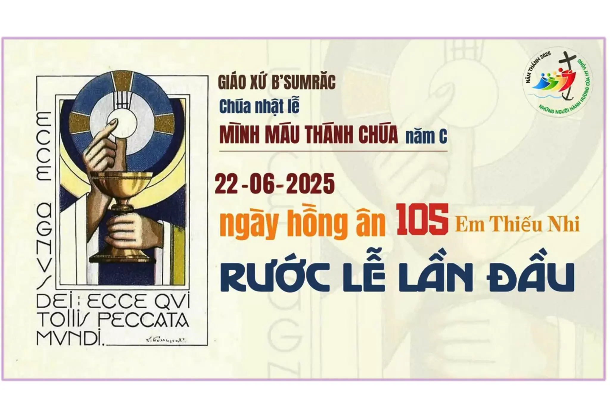 Giáo Xứ B’Sumrăc Thánh Lễ Kính Mình Máu Thánh Chúa – 105 em Thiếu Nhi được Rước Lễ Lần Đầu