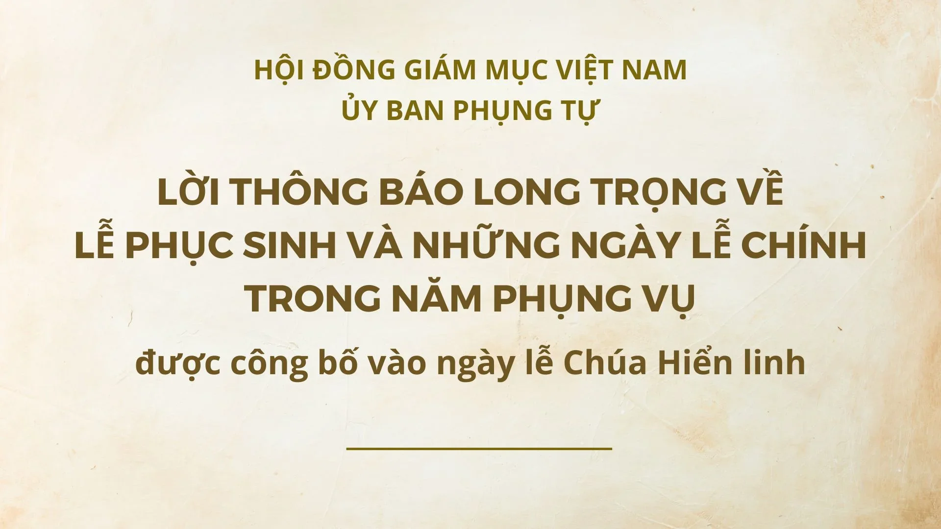 Lời thông báo long trọng về lễ Phục sinh và những ngày lễ chính trong năm phụng vụ 2024