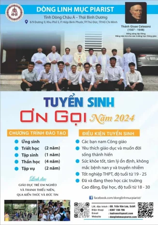 DÒNG LINH MỤC PIARIST – TUYỂN SINH ƠN GỌI NĂM 2024