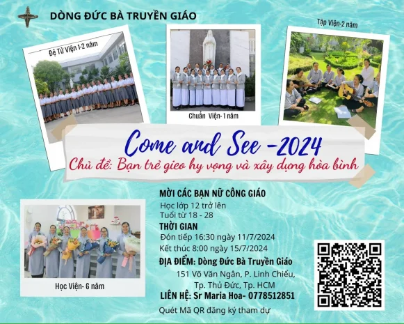DÒNG ĐỨC BÀ TRUYỀN GIÁO – Chương trình COME AND SEE- Năm 2024