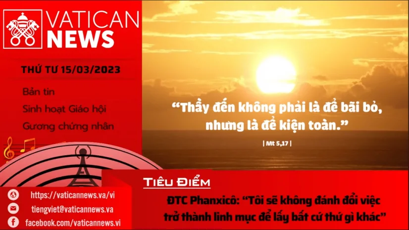 Radio thứ Tư 15/03/2023 – Vatican News Tiếng Việt