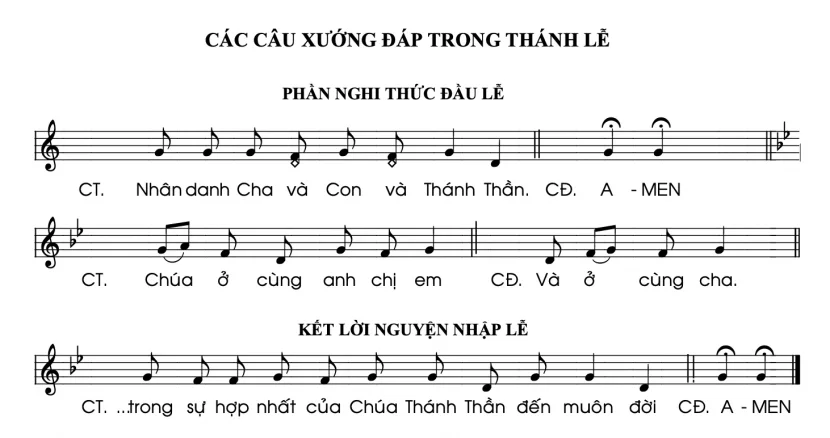 Các Câu Xướng Đáp Trong Thánh Lễ