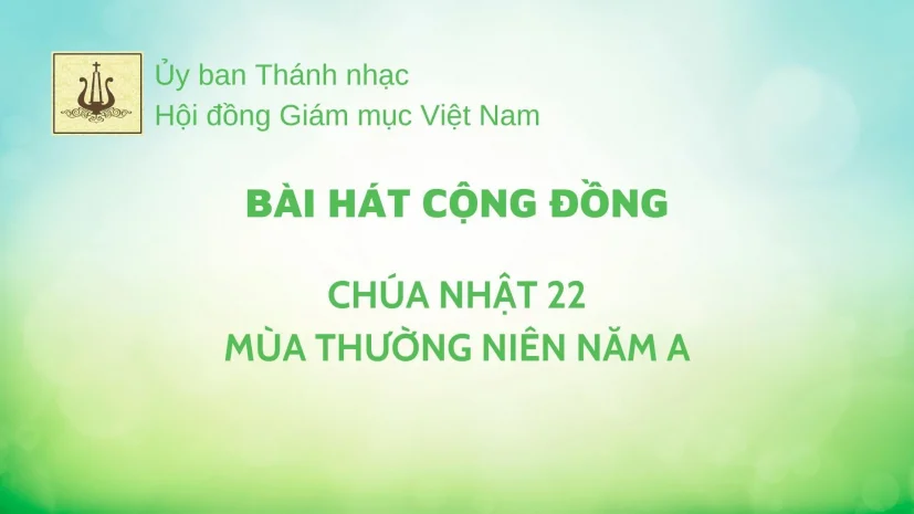 BÀI HÁT CỘNG ĐỒNG CHO CHÚA NHẬT 22 THƯỜNG NIÊN NĂM A