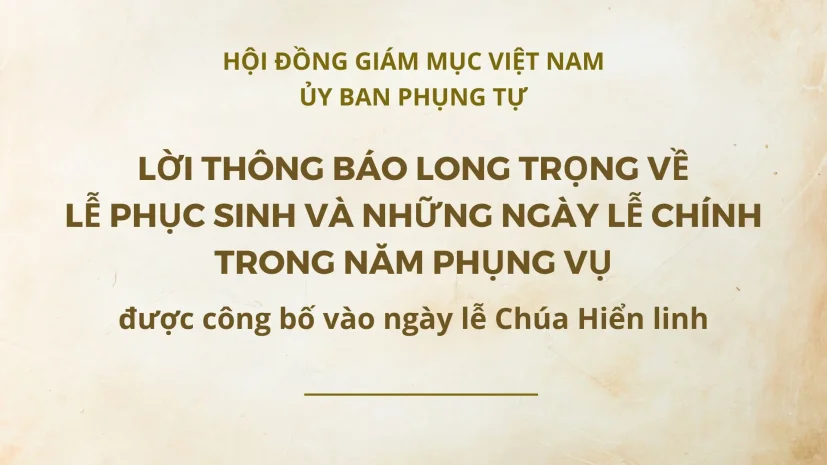 Lời thông báo long trọng về lễ Phục sinh và những ngày lễ chính trong năm phụng vụ 2024